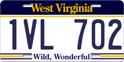WV license plate 1VL702