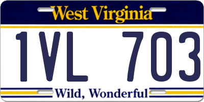 WV license plate 1VL703