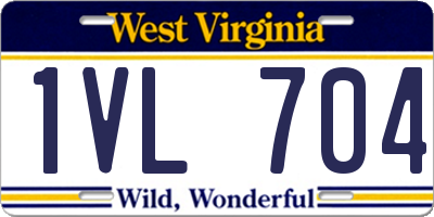 WV license plate 1VL704