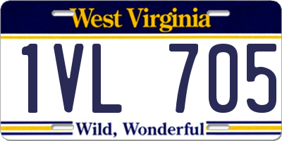 WV license plate 1VL705