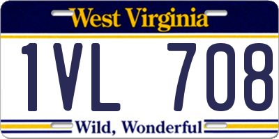 WV license plate 1VL708