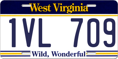 WV license plate 1VL709