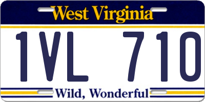 WV license plate 1VL710