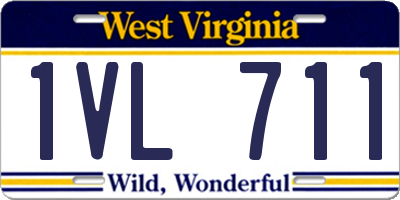 WV license plate 1VL711