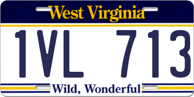WV license plate 1VL713