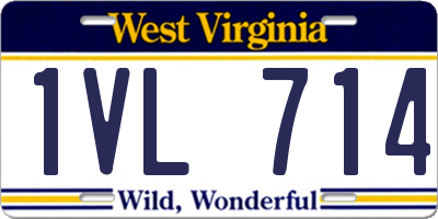 WV license plate 1VL714