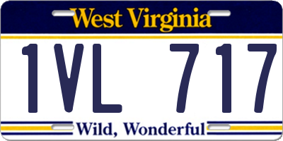WV license plate 1VL717