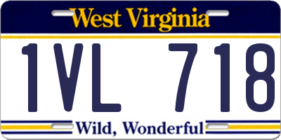 WV license plate 1VL718
