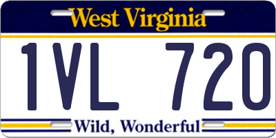 WV license plate 1VL720