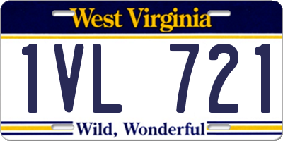 WV license plate 1VL721