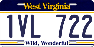WV license plate 1VL722