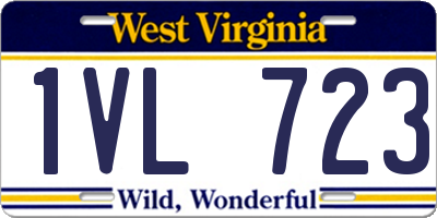 WV license plate 1VL723