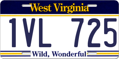 WV license plate 1VL725