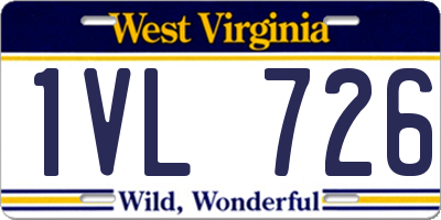 WV license plate 1VL726