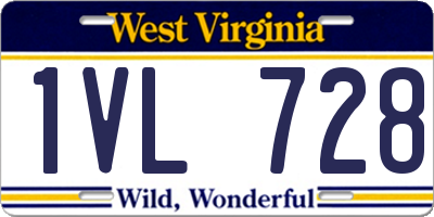 WV license plate 1VL728