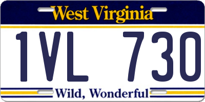 WV license plate 1VL730