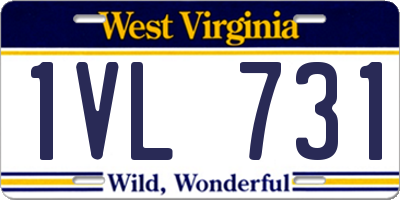 WV license plate 1VL731