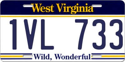 WV license plate 1VL733
