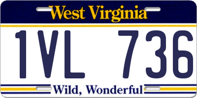 WV license plate 1VL736
