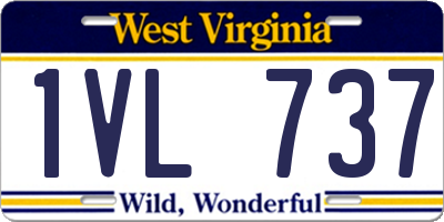 WV license plate 1VL737