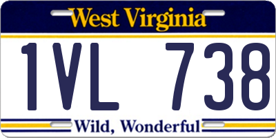 WV license plate 1VL738