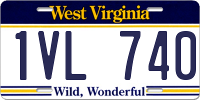 WV license plate 1VL740
