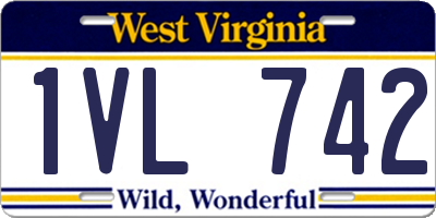 WV license plate 1VL742