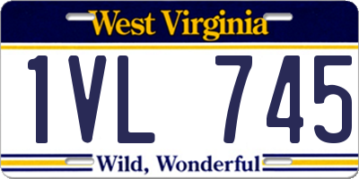 WV license plate 1VL745