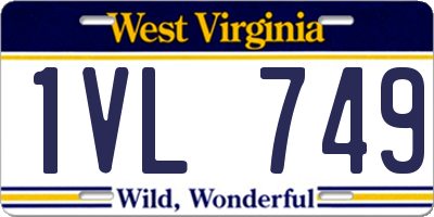 WV license plate 1VL749
