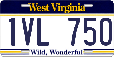 WV license plate 1VL750