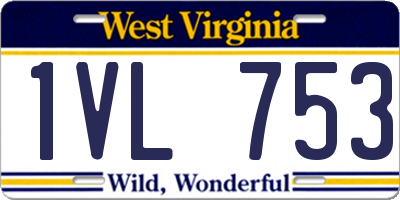 WV license plate 1VL753