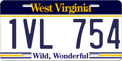 WV license plate 1VL754