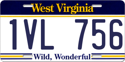 WV license plate 1VL756