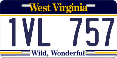 WV license plate 1VL757