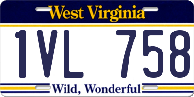 WV license plate 1VL758