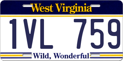 WV license plate 1VL759