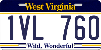 WV license plate 1VL760