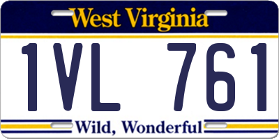 WV license plate 1VL761