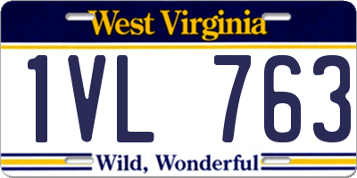 WV license plate 1VL763