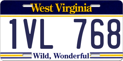 WV license plate 1VL768