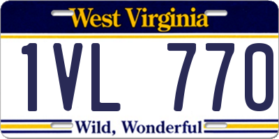 WV license plate 1VL770