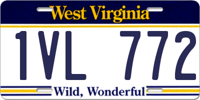 WV license plate 1VL772