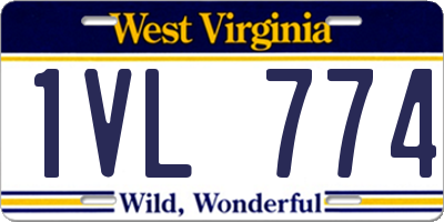 WV license plate 1VL774
