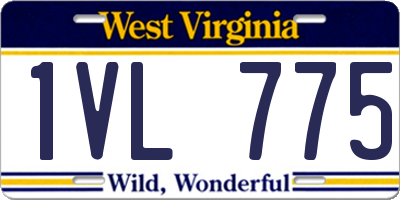 WV license plate 1VL775