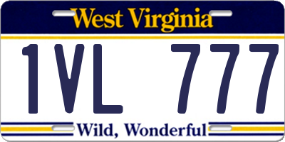 WV license plate 1VL777