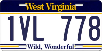WV license plate 1VL778