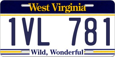 WV license plate 1VL781