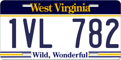 WV license plate 1VL782