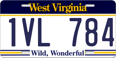 WV license plate 1VL784