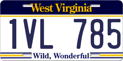 WV license plate 1VL785
